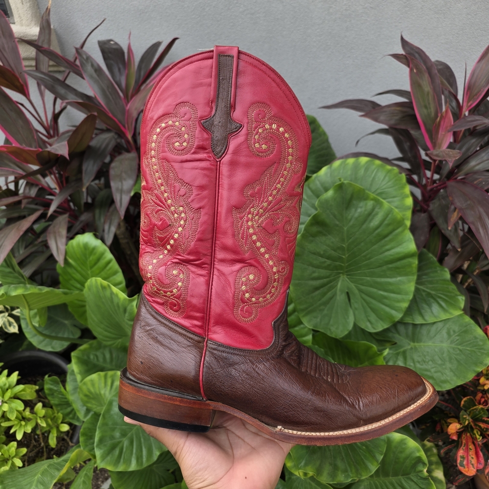 Ferrini Red and Brown Embroidered Boots - image 8